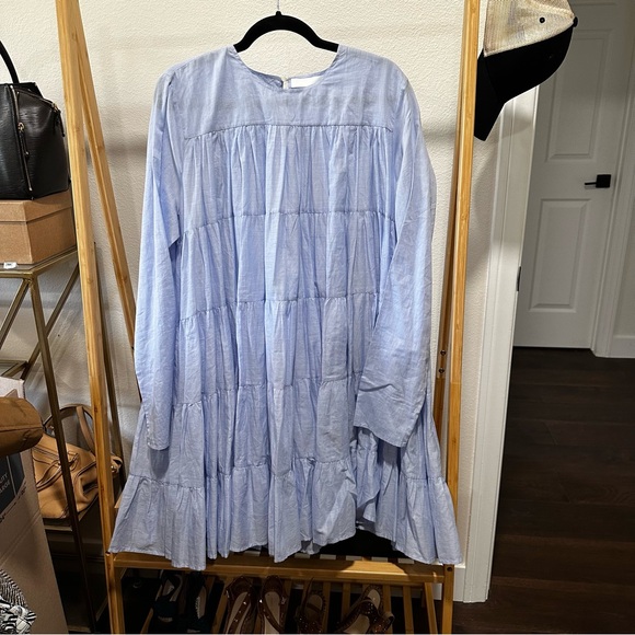 Merlette light blue chambray Soliman mini dress 100% cotton - Picture 1 of 5